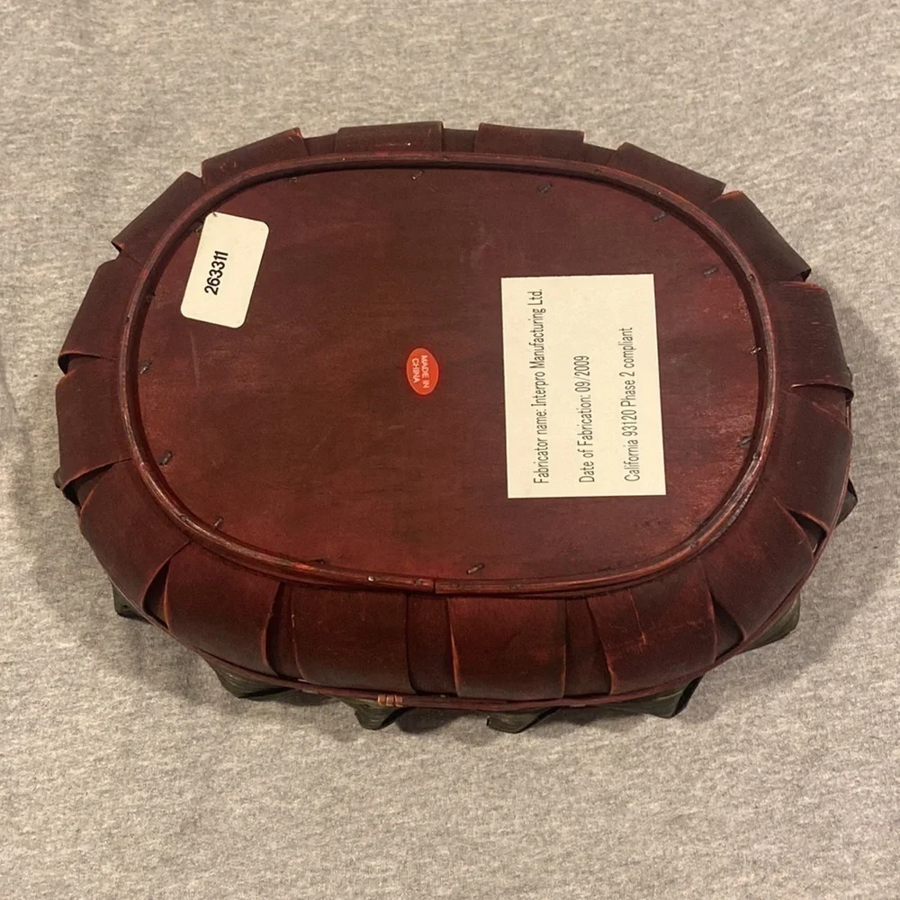 Dark Stained Oval Basket